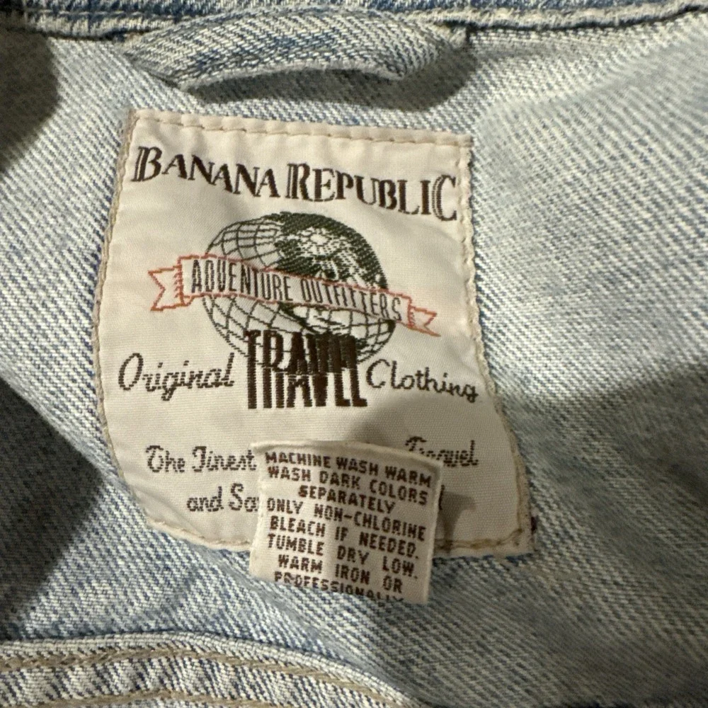 Vintage Banana Republic Denim Trucker Jacket Size XL Made In USA Cabincore EUC